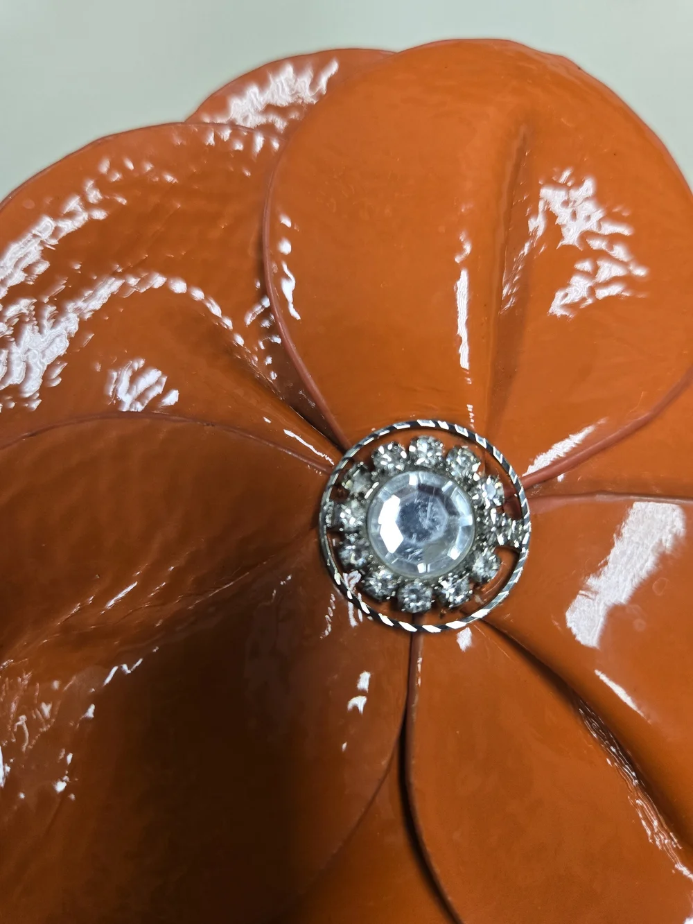Floral Clip Set - Orange, Black & Gold Fabric Flower Hair Accessories